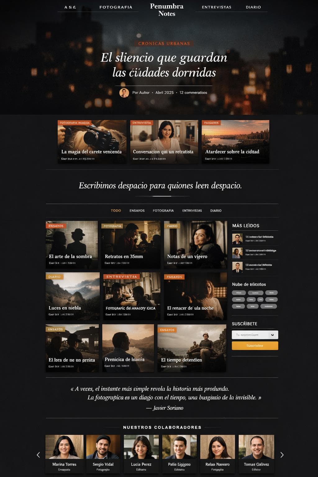 Penumbra Notes — vista previa del theme