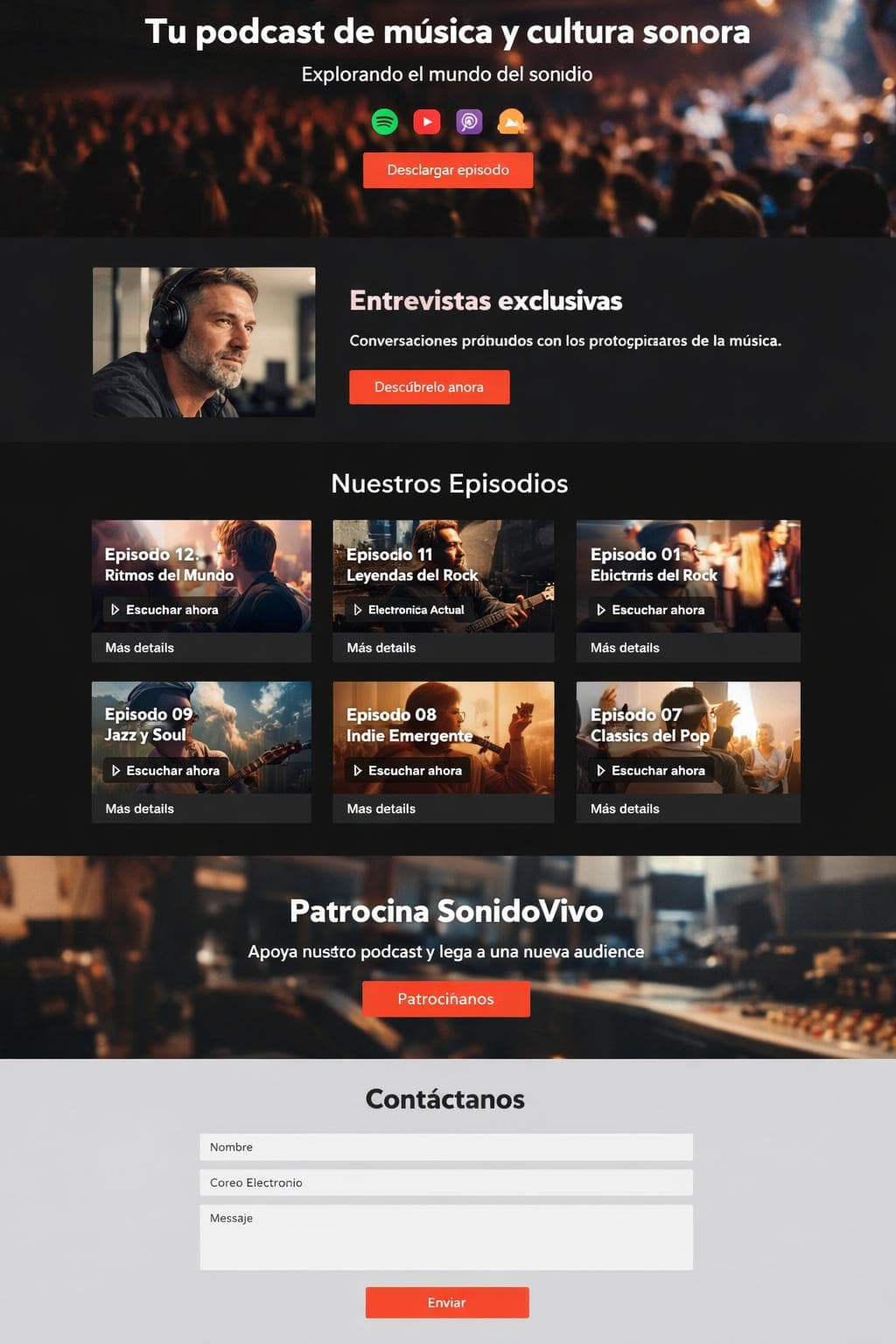 Podcast Delta — vista previa del theme
