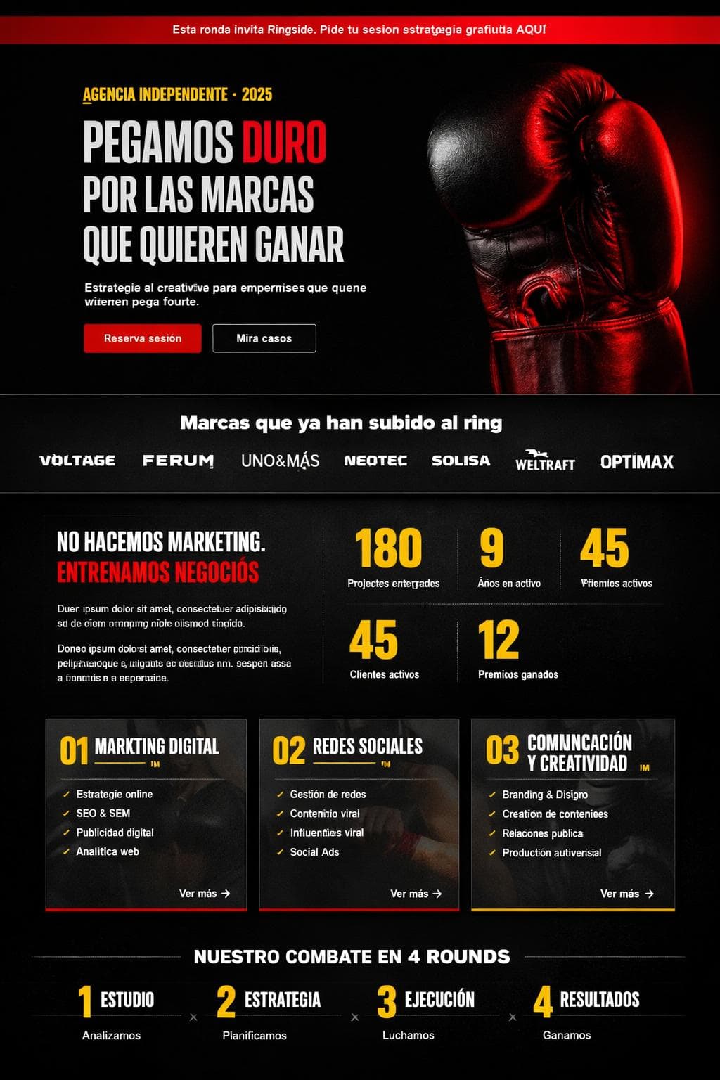 Ringside Studio — vista previa del theme