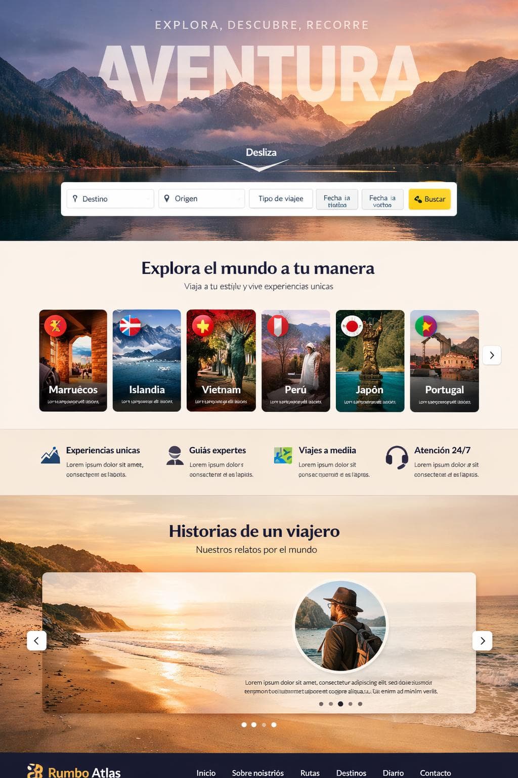 Rumbo Atlas — vista previa del theme