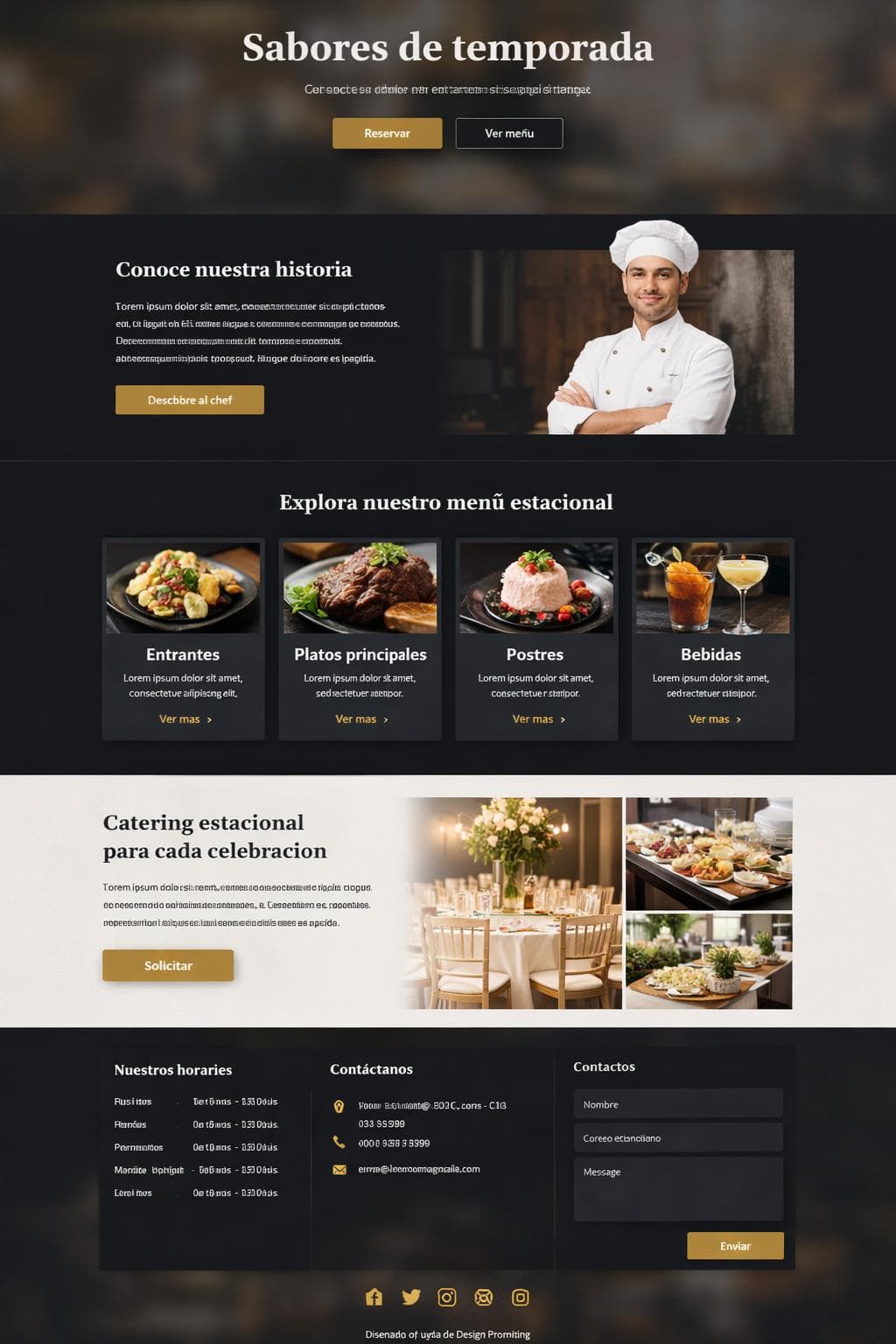 Sabores Aureos — vista previa del theme