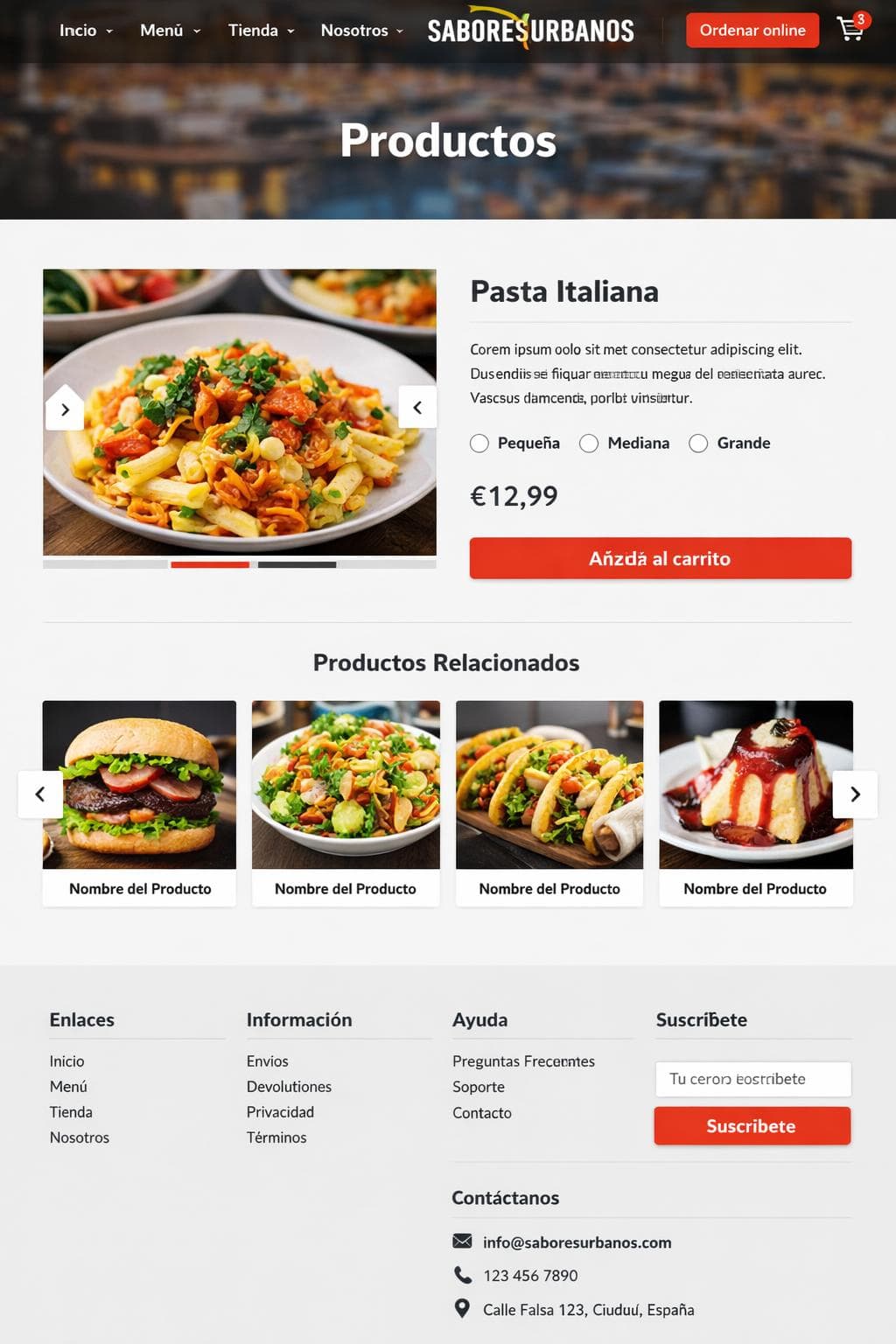 Sabores Urbanos &mdash; vista previa del theme