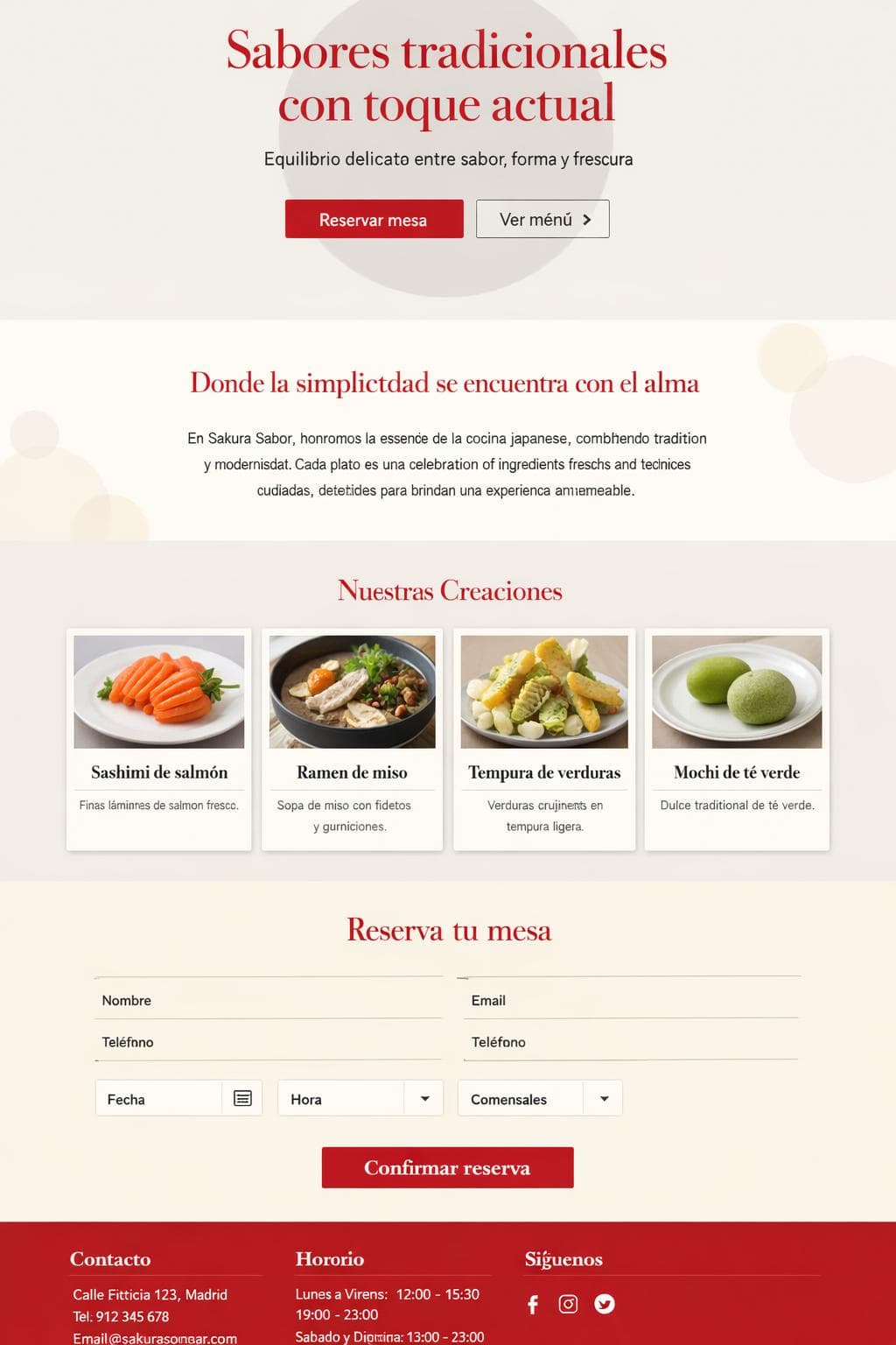 Sakura Sabor &mdash; vista previa del theme