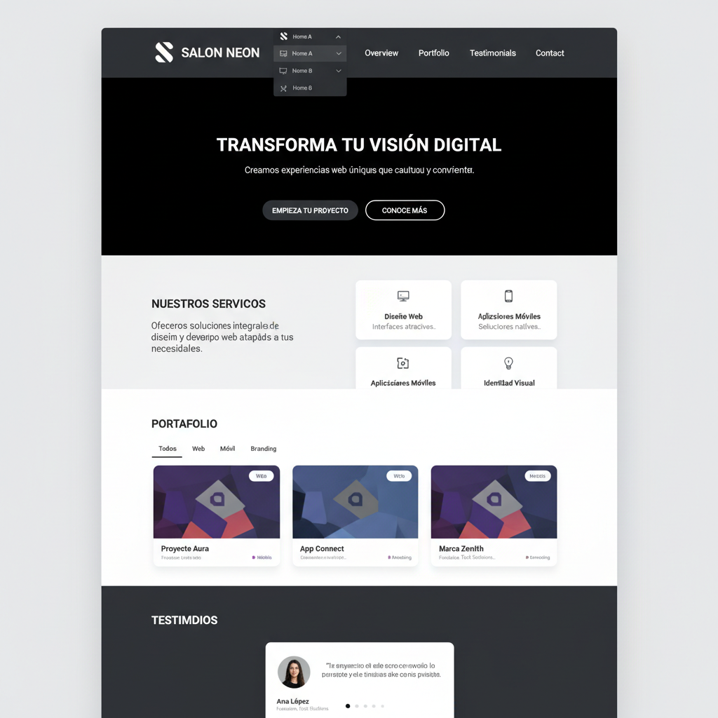 Salon Neon — vista previa del theme