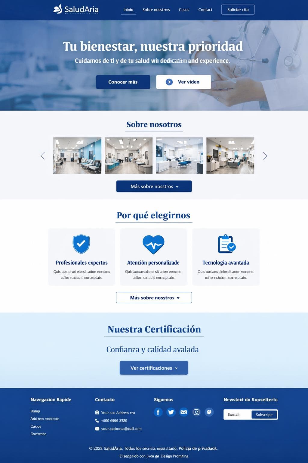 SaludAria — vista previa del theme