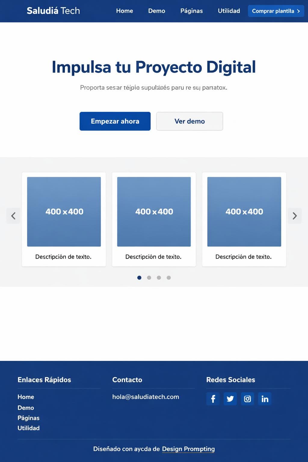 Saludía Tech — vista previa del theme