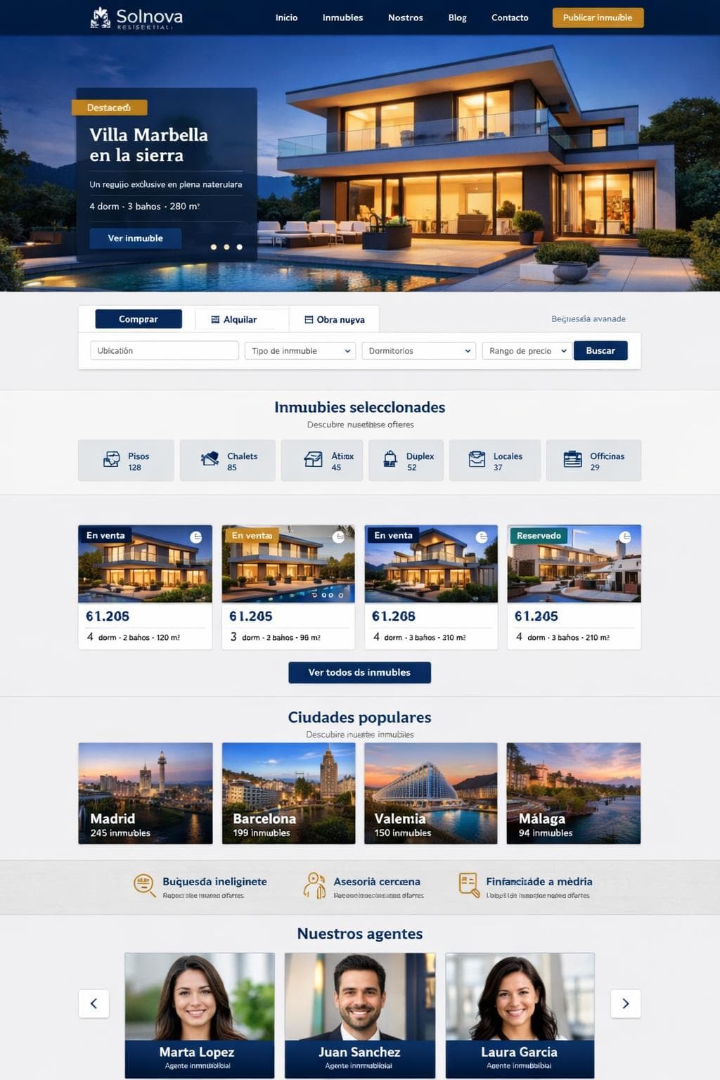 Solnova Residencial — vista previa del theme