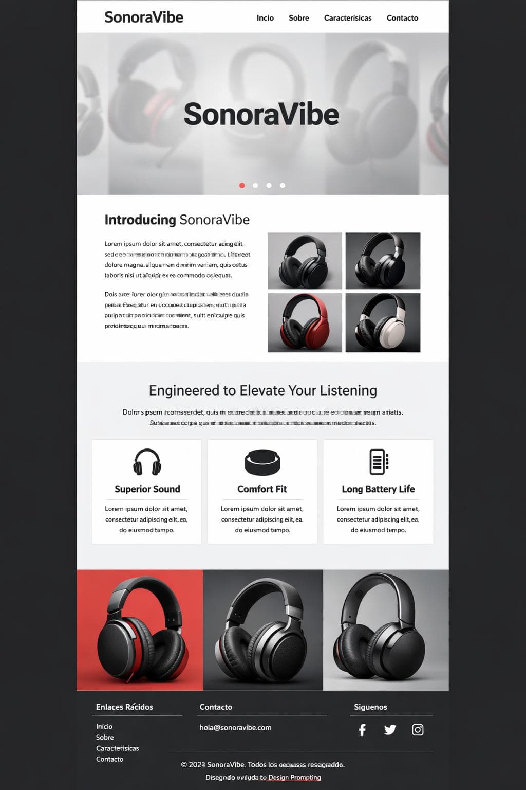 SonoraVibe — vista previa del theme