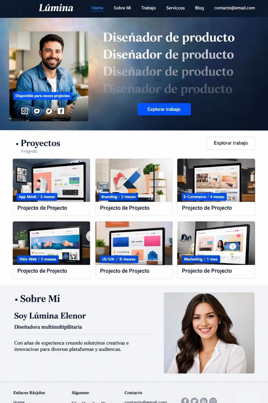 Taller Lúmina — vista previa del theme