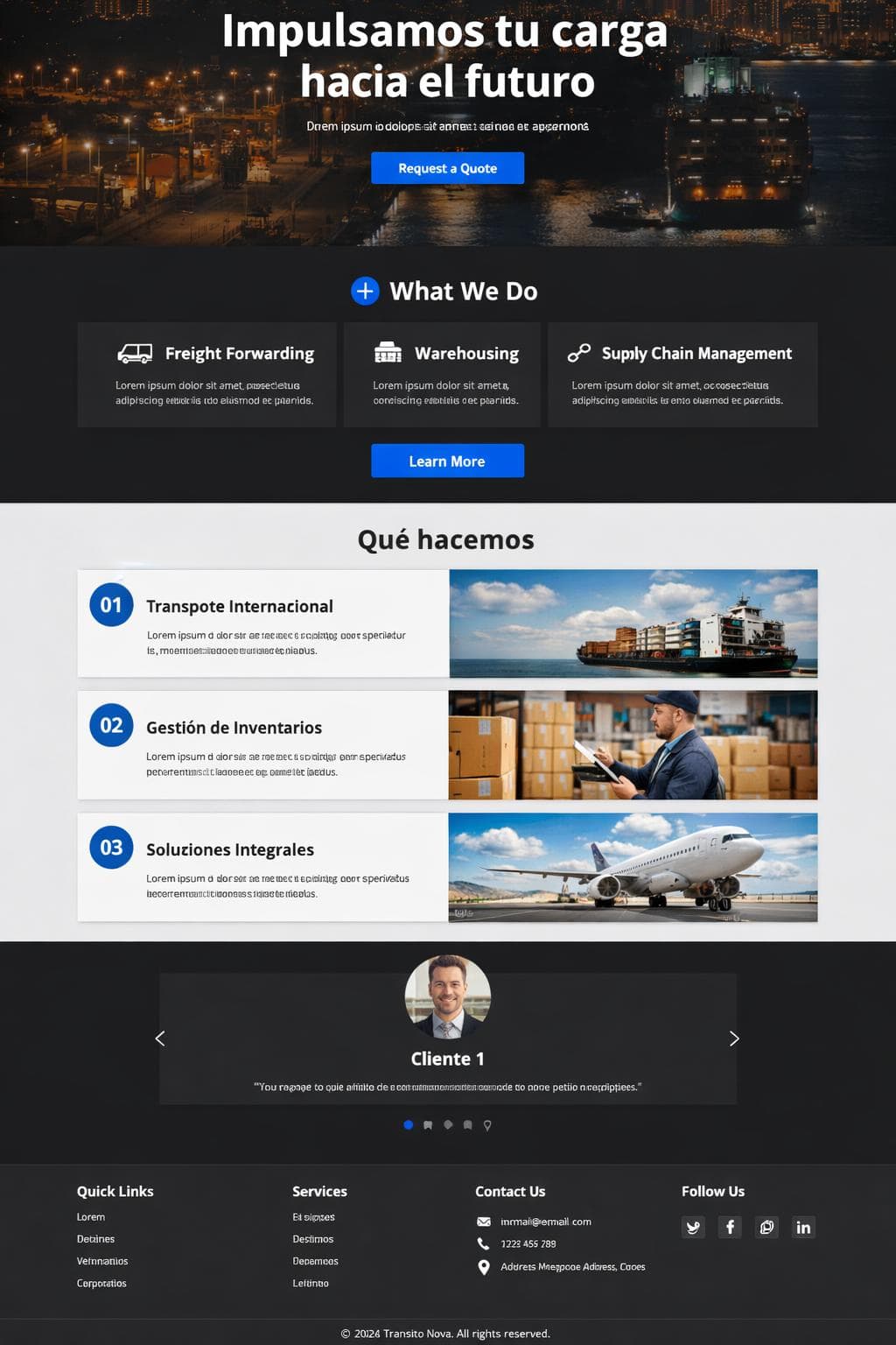 Tr&aacute;nsito Nova &mdash; vista previa del theme