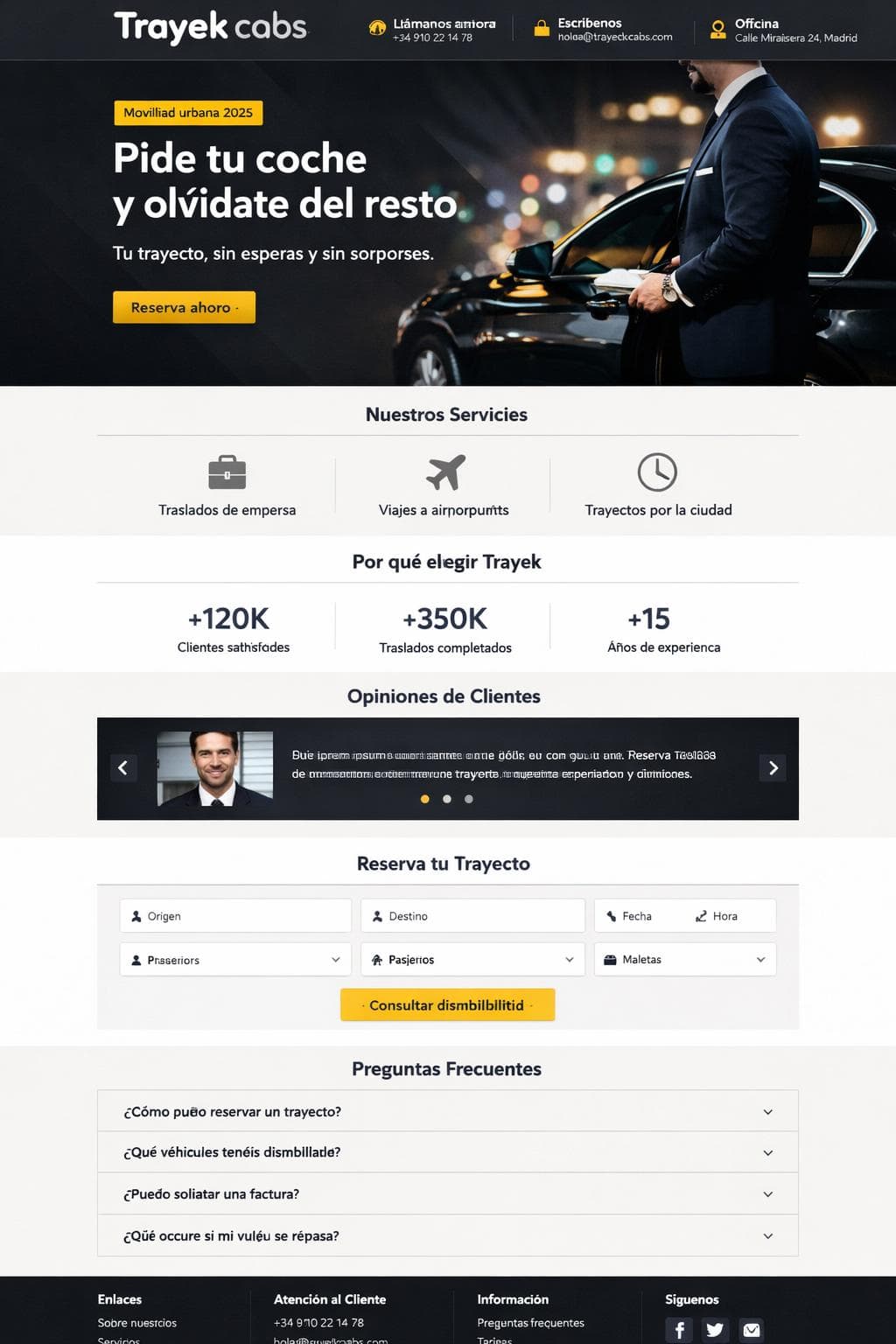Trayek Cabs — vista previa del theme