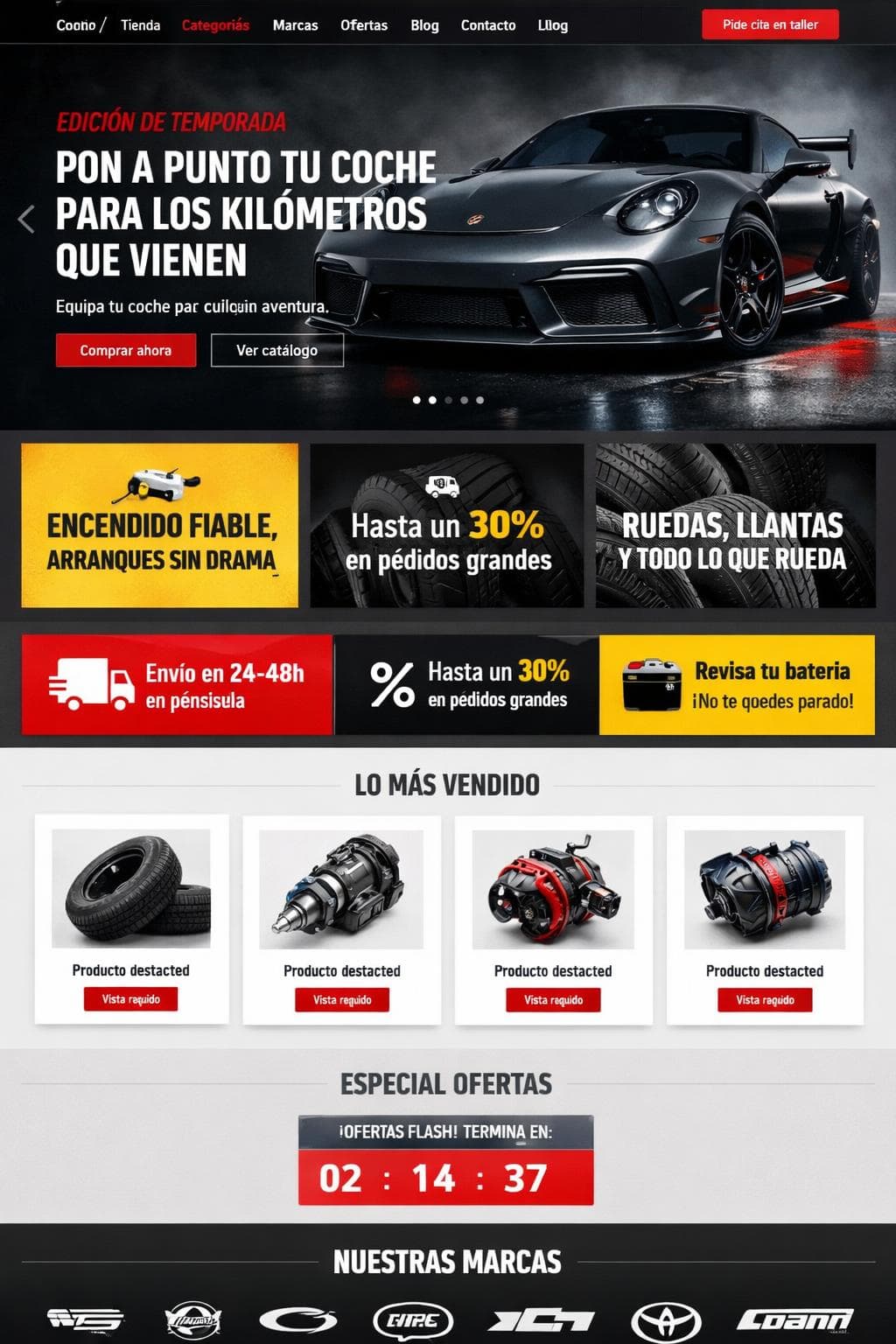 TurboMecha Garage — vista previa del theme