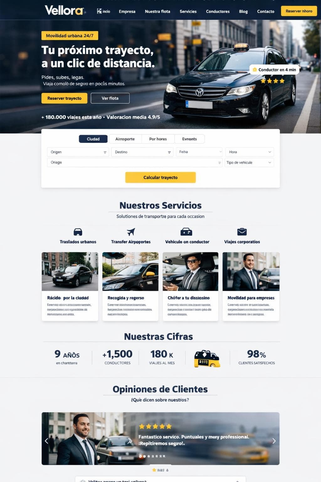 Vellora Cabs — vista previa del theme
