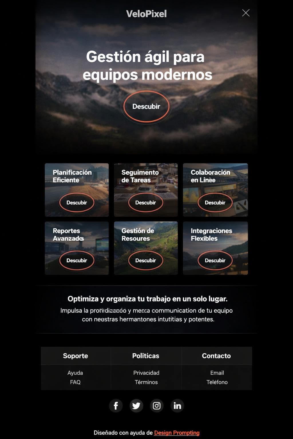 VeloPixel — vista previa del theme