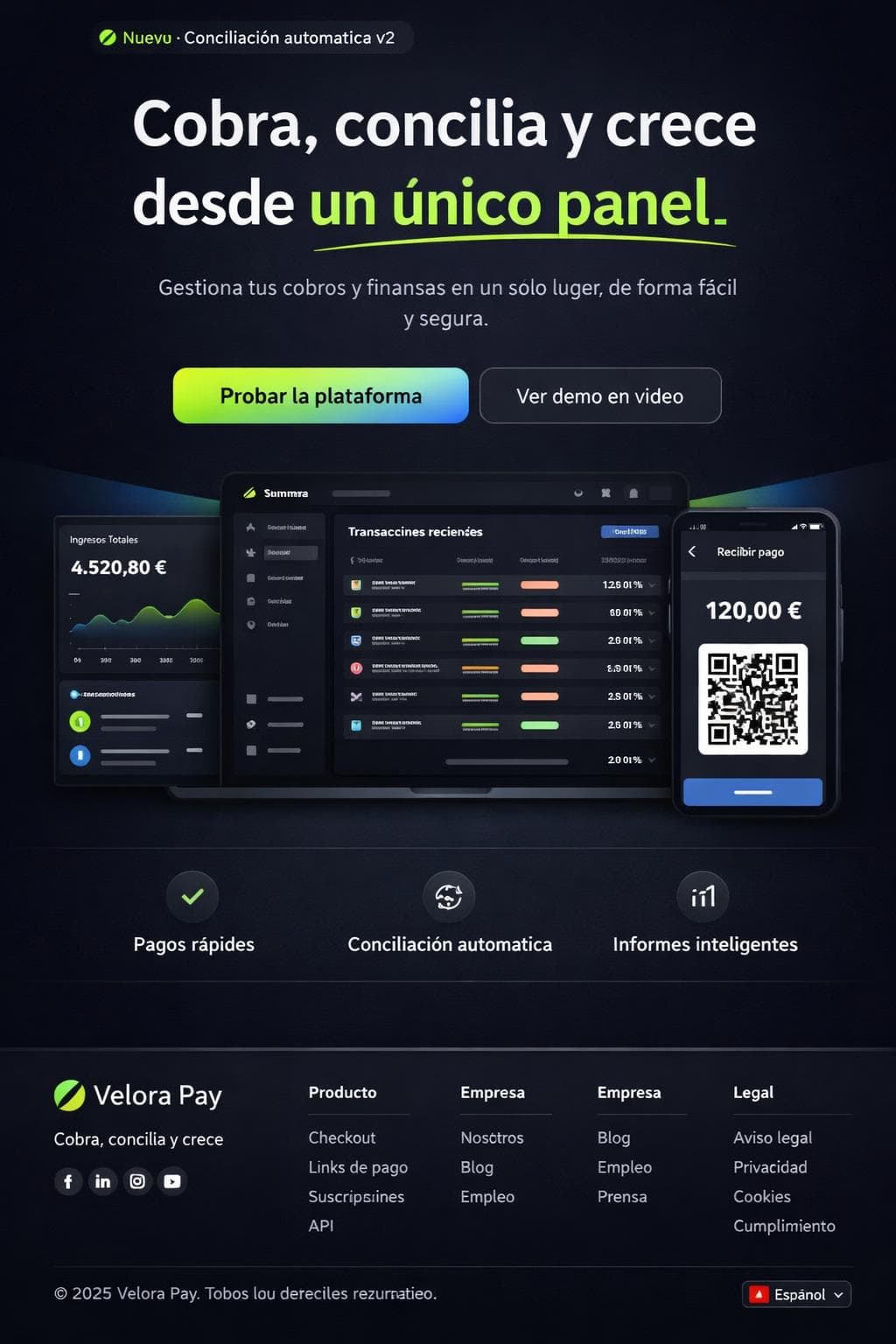 Velora Pay — vista previa del theme