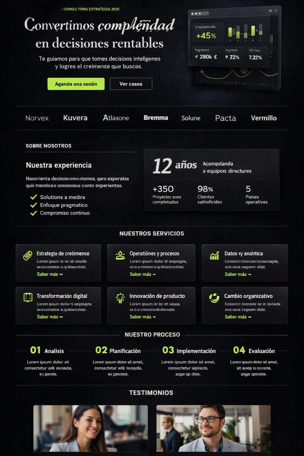 Verbalt Strategy — vista previa del theme