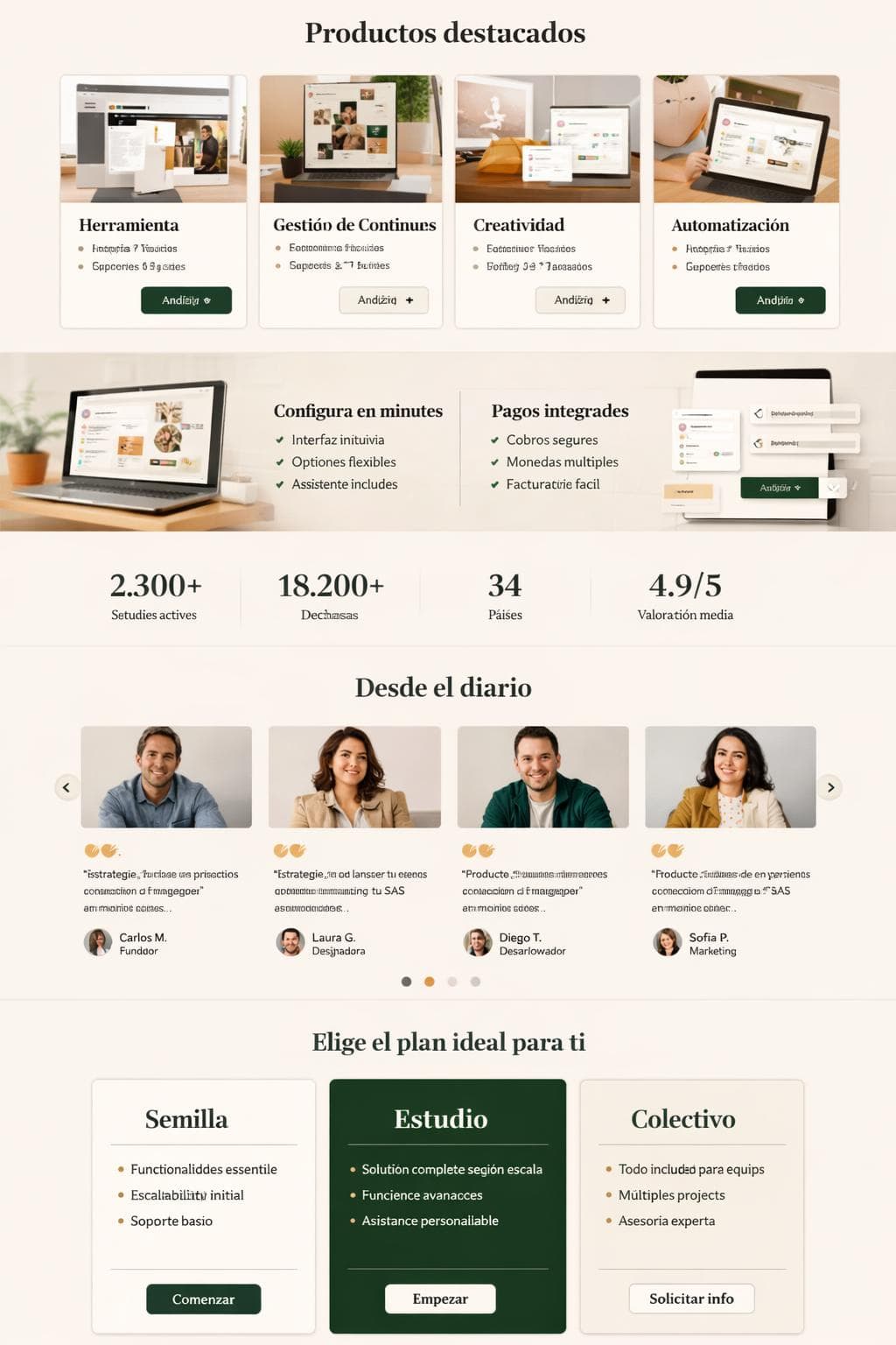 Verdania Studio — vista previa del theme