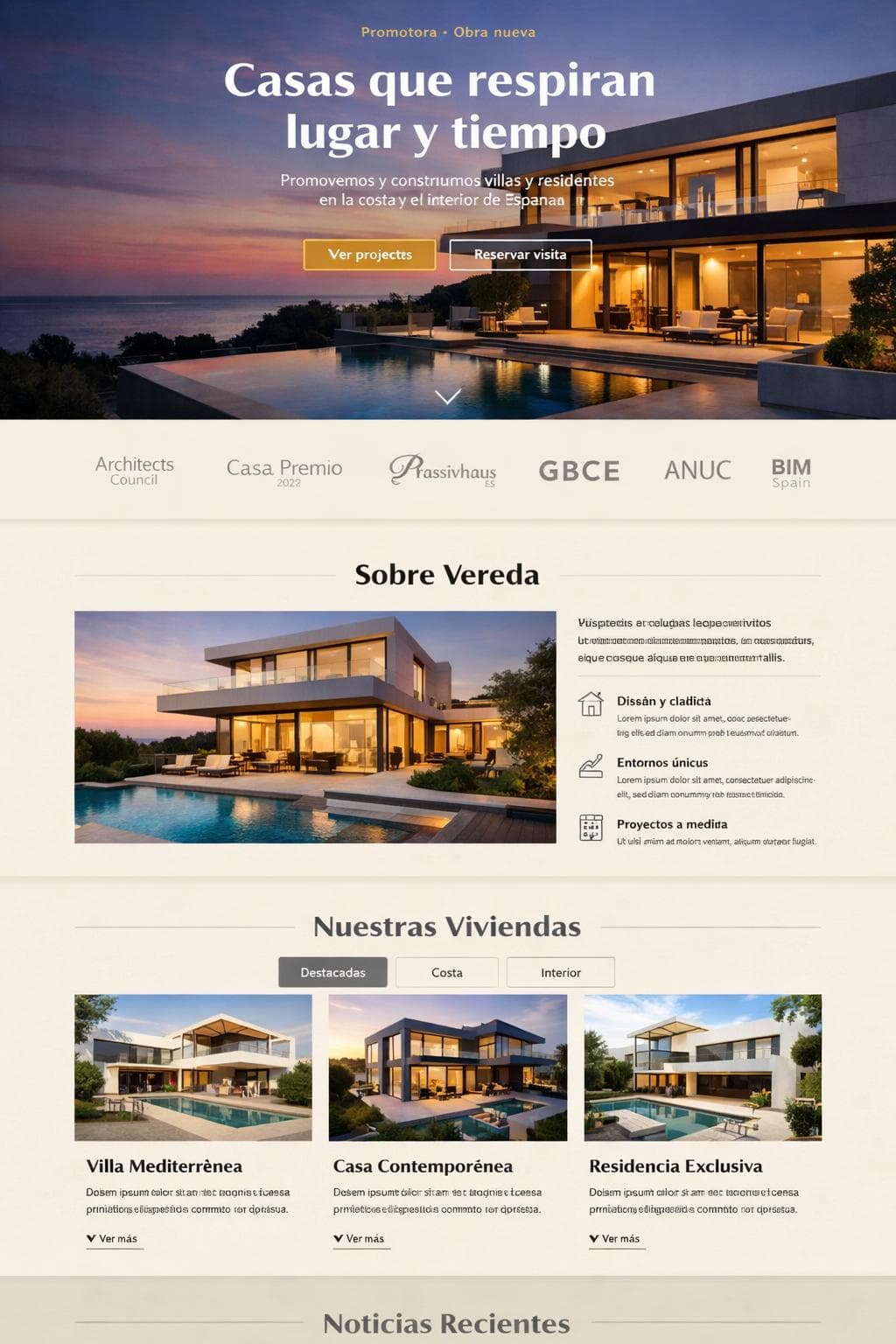 Vereda Casas — vista previa del theme