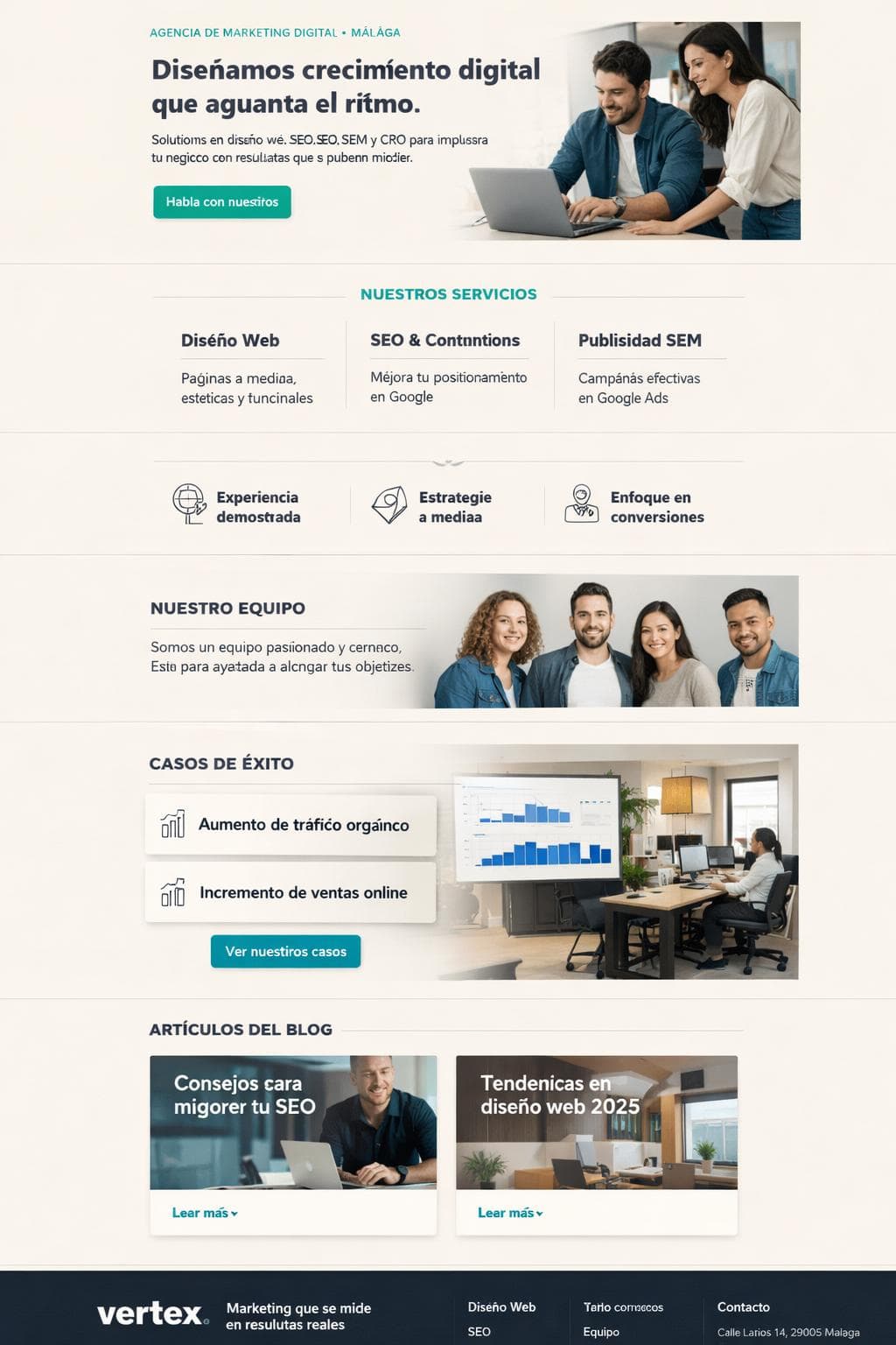 Vertex Pulso Digital — vista previa del theme