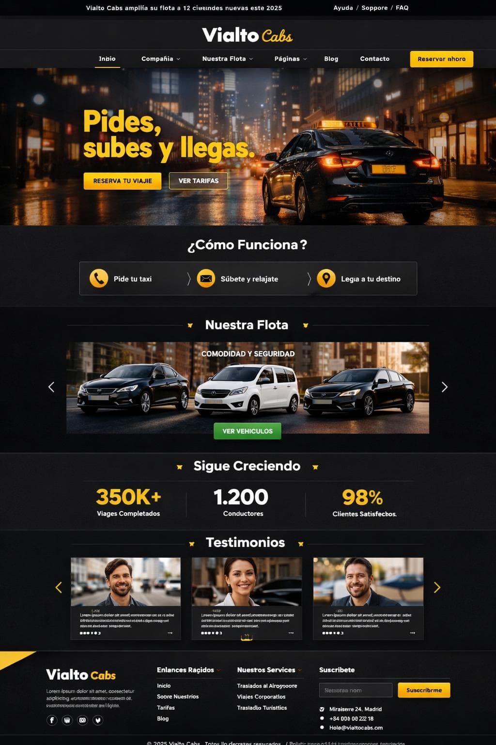 Vialto Cabs &mdash; vista previa del theme