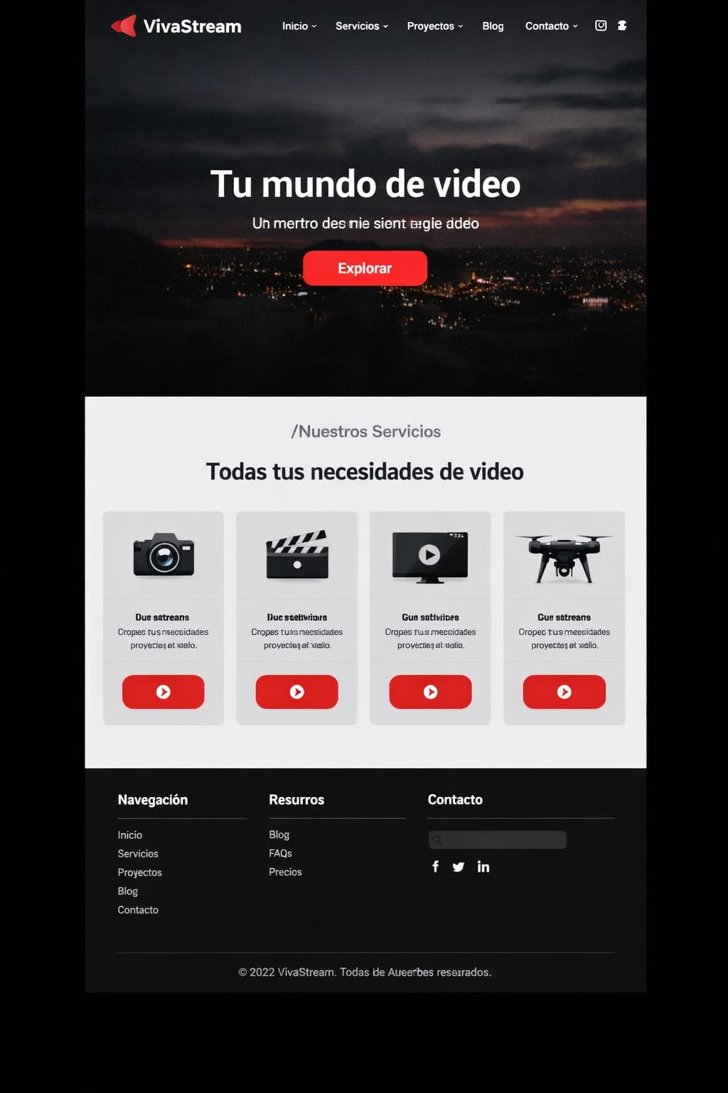 VivaStream — vista previa del theme