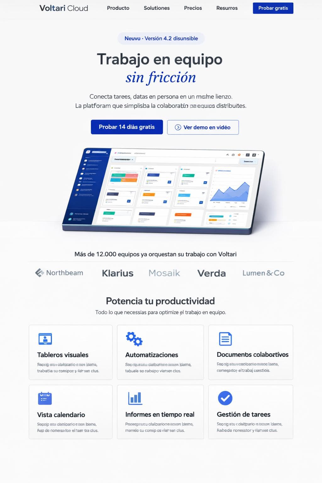 Voltari Cloud — vista previa del theme