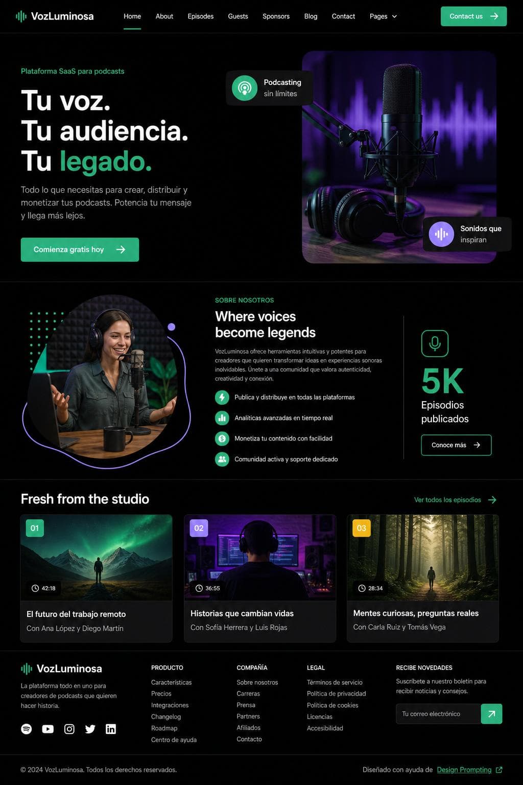 VozLuminosa — vista previa del theme