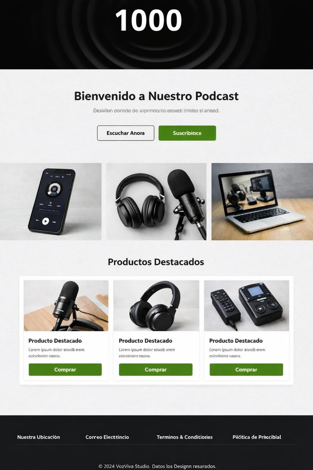 VozViva Studio — vista previa del theme